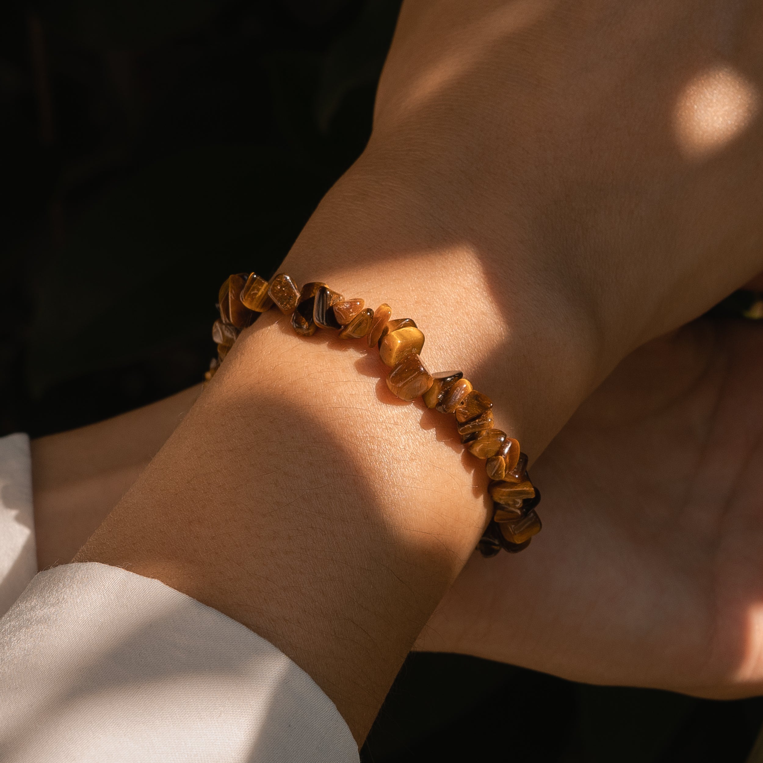 Bracelet en pierres irrégulière d'Oeil de Tigre