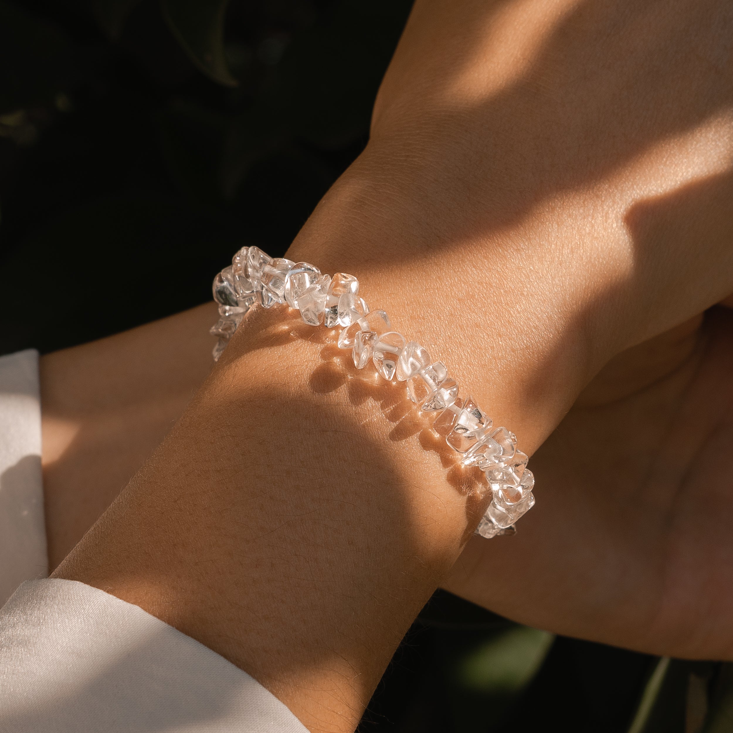 Bracelet en pierres irrégulière de Cristal de Roche