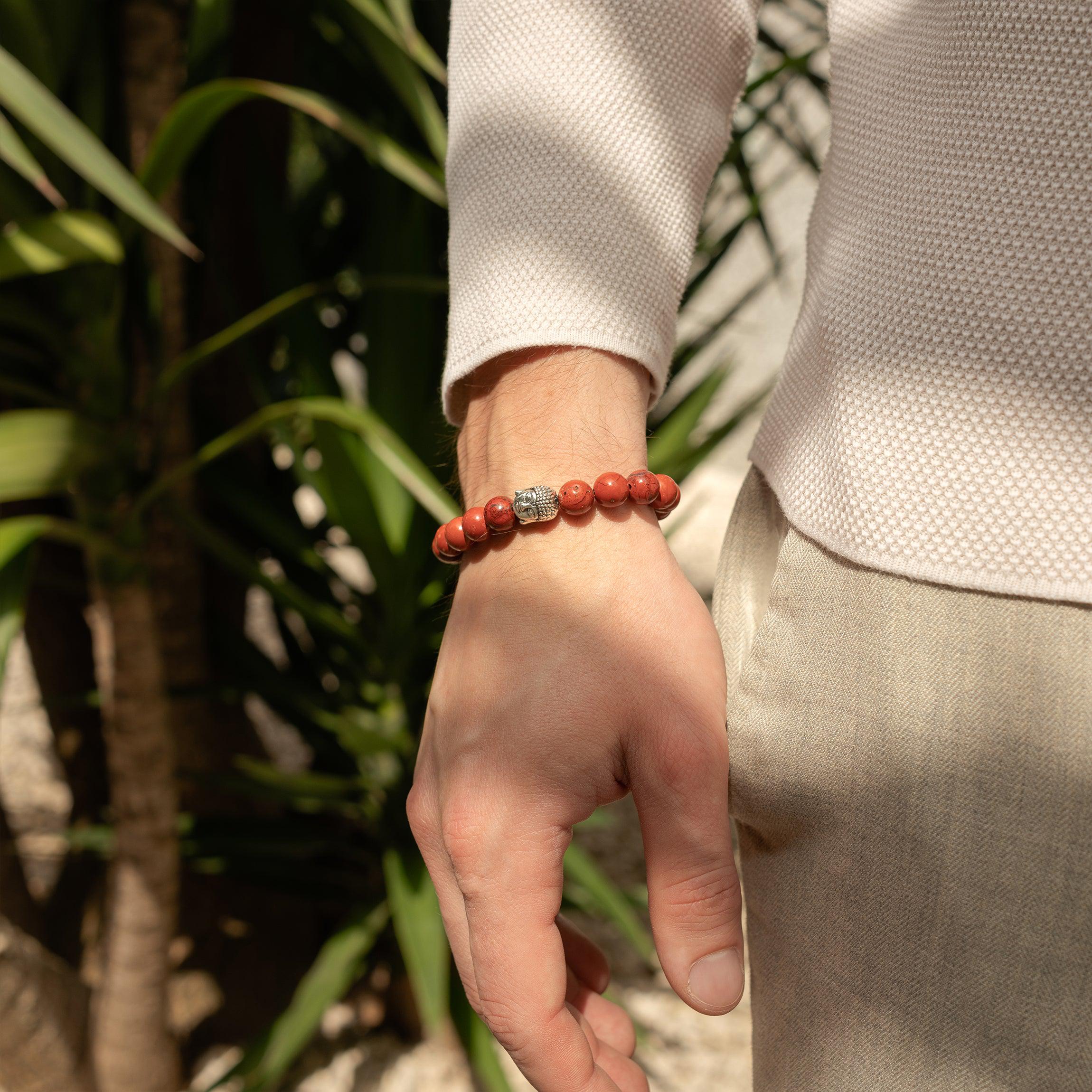 Bracelet Bouddha en Jasper Rouge