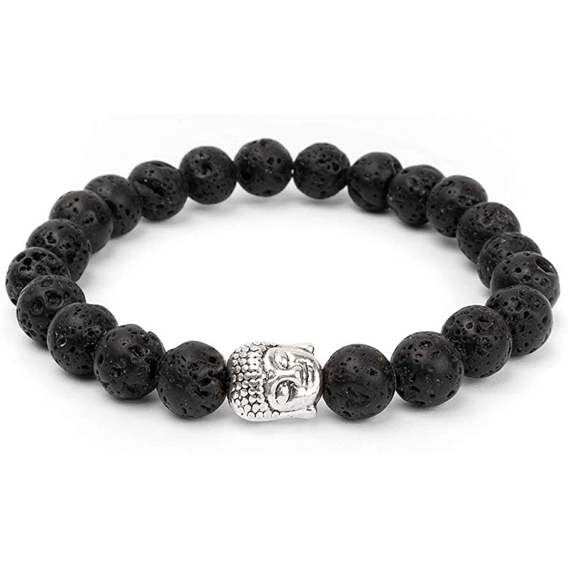 Bracelet Bouddha en pierres de lave