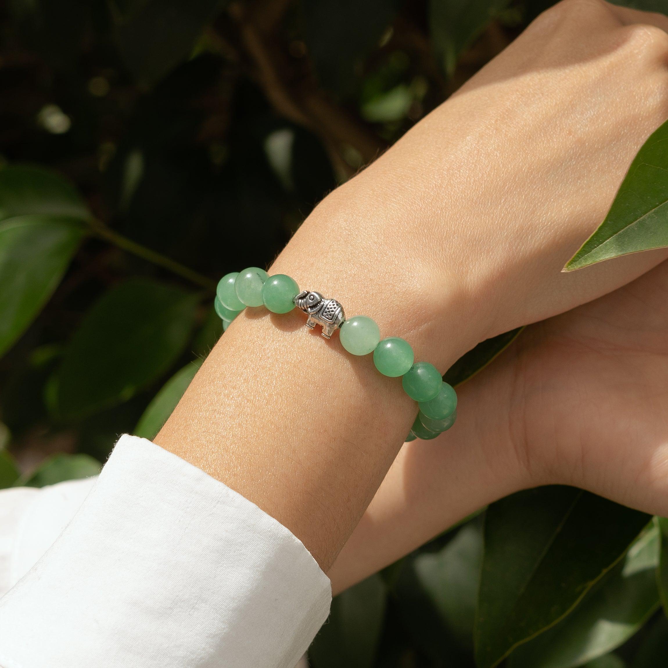 Bracelet Ganesh en Aventurine Verte