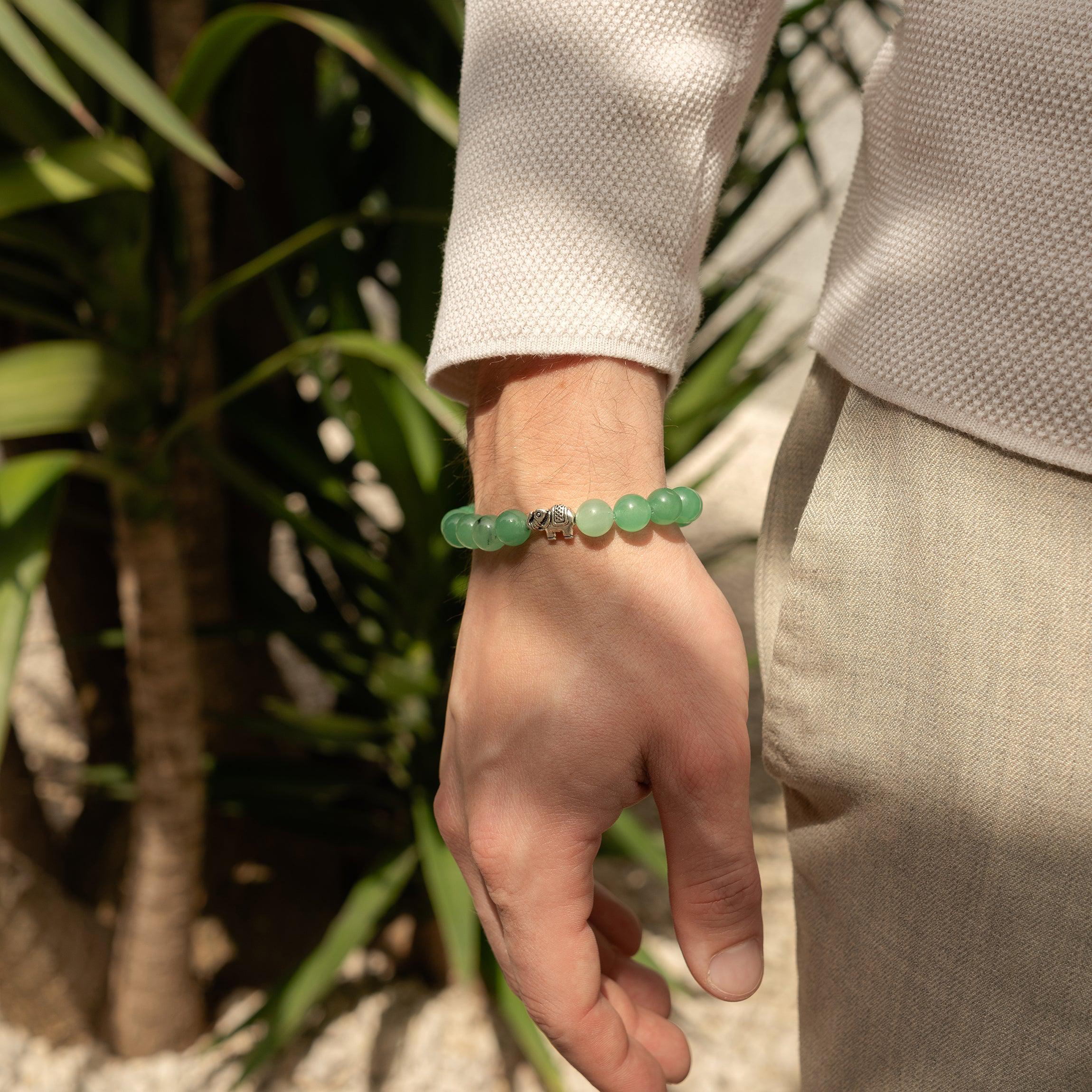 Bracelet Ganesh en Aventurine Verte