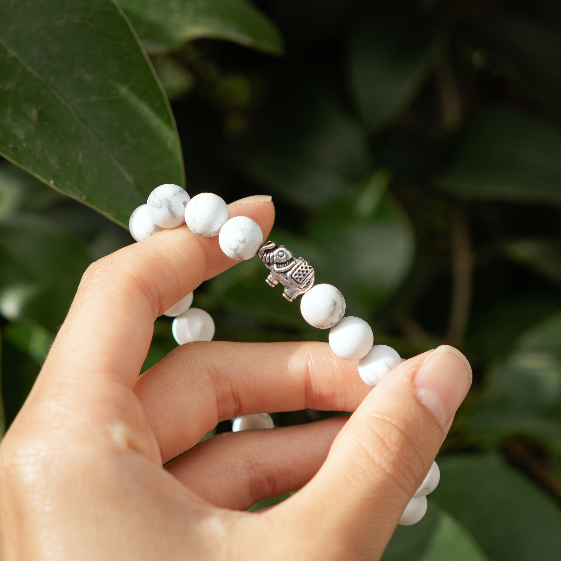 Bracelet Ganesh en Howlite