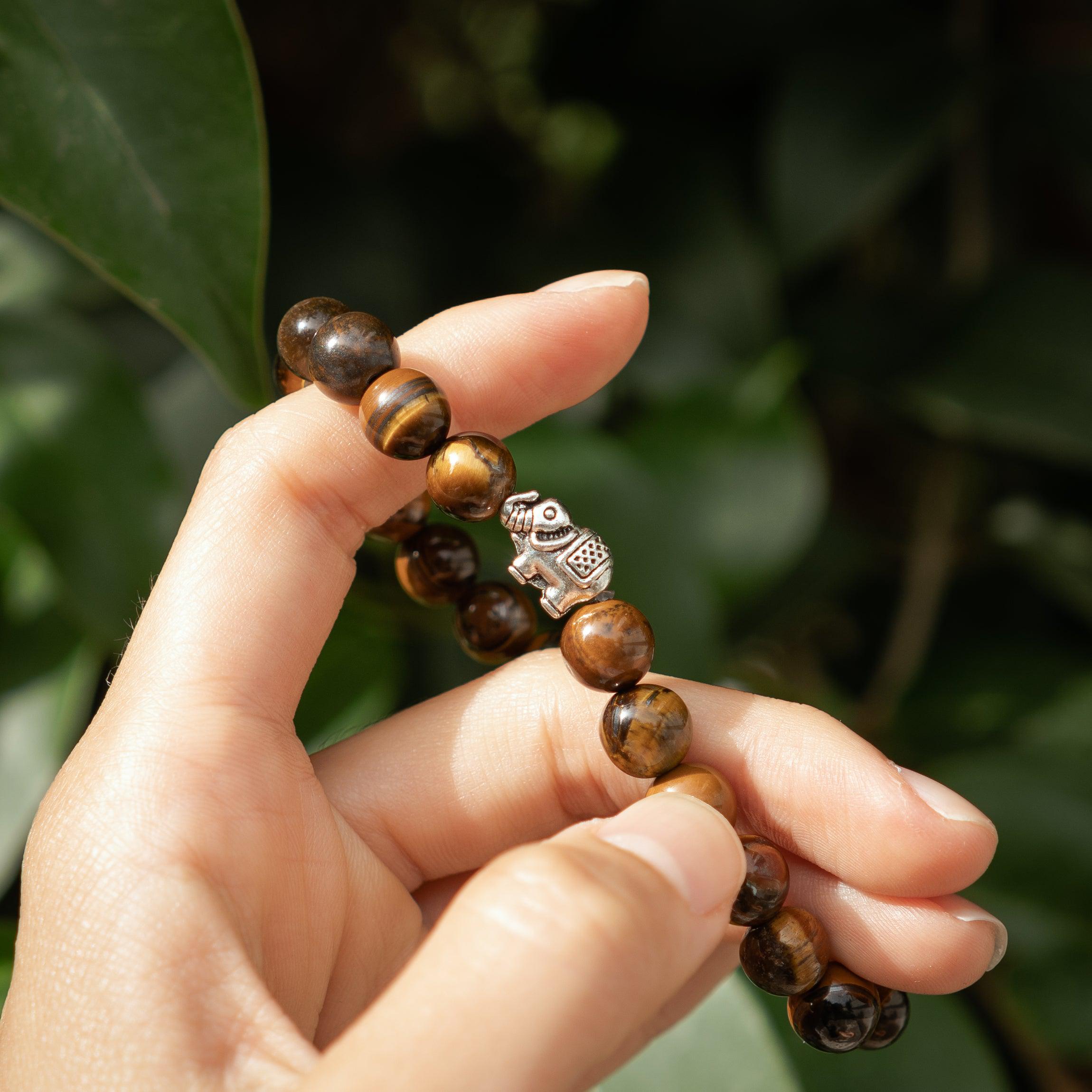 Bracelet Ganesh en Oeil de Tigre