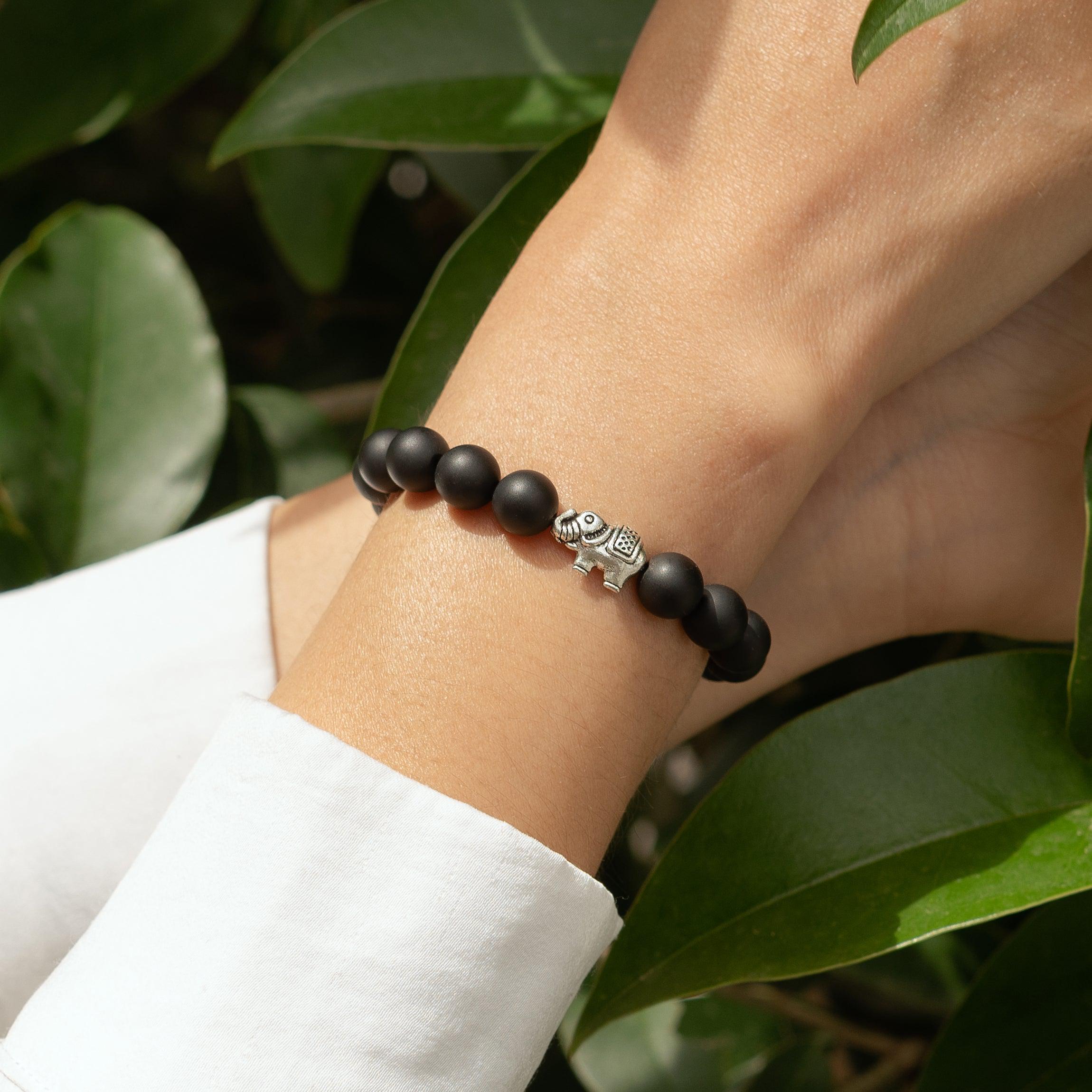 Bracelet Ganesh en Onyx Noir