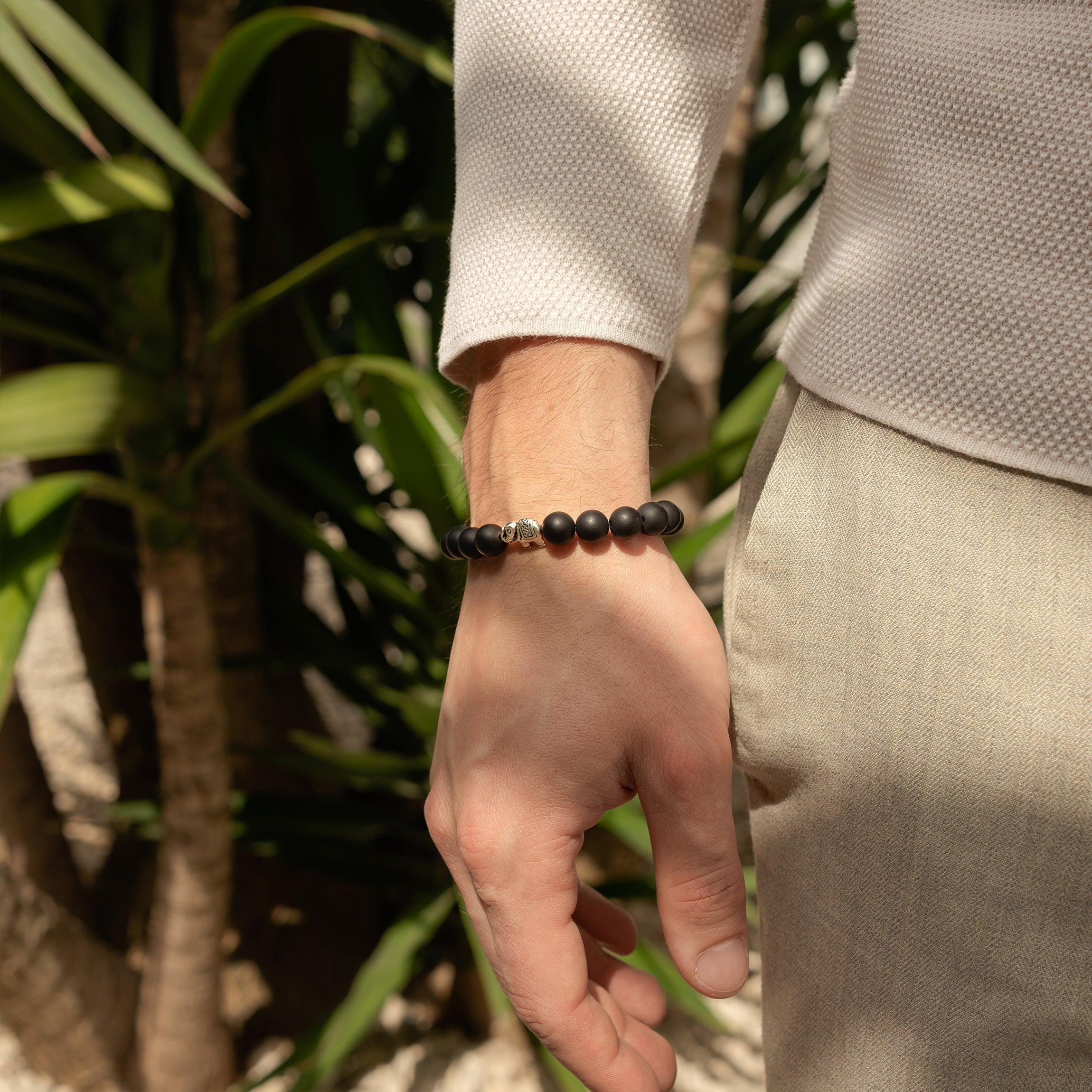 Bracelet Ganesh en Onyx Noir