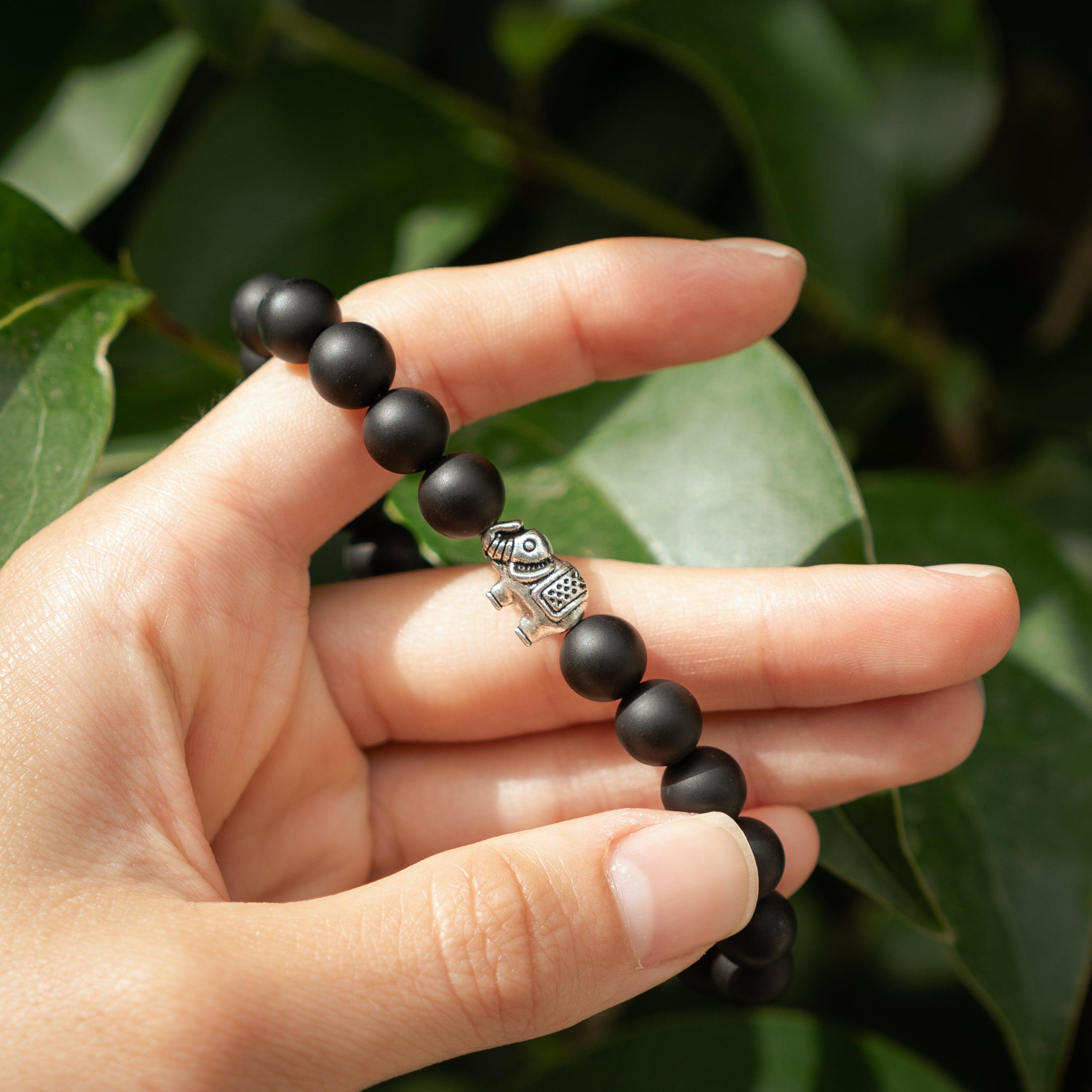 Bracelet Ganesh en Onyx Noir