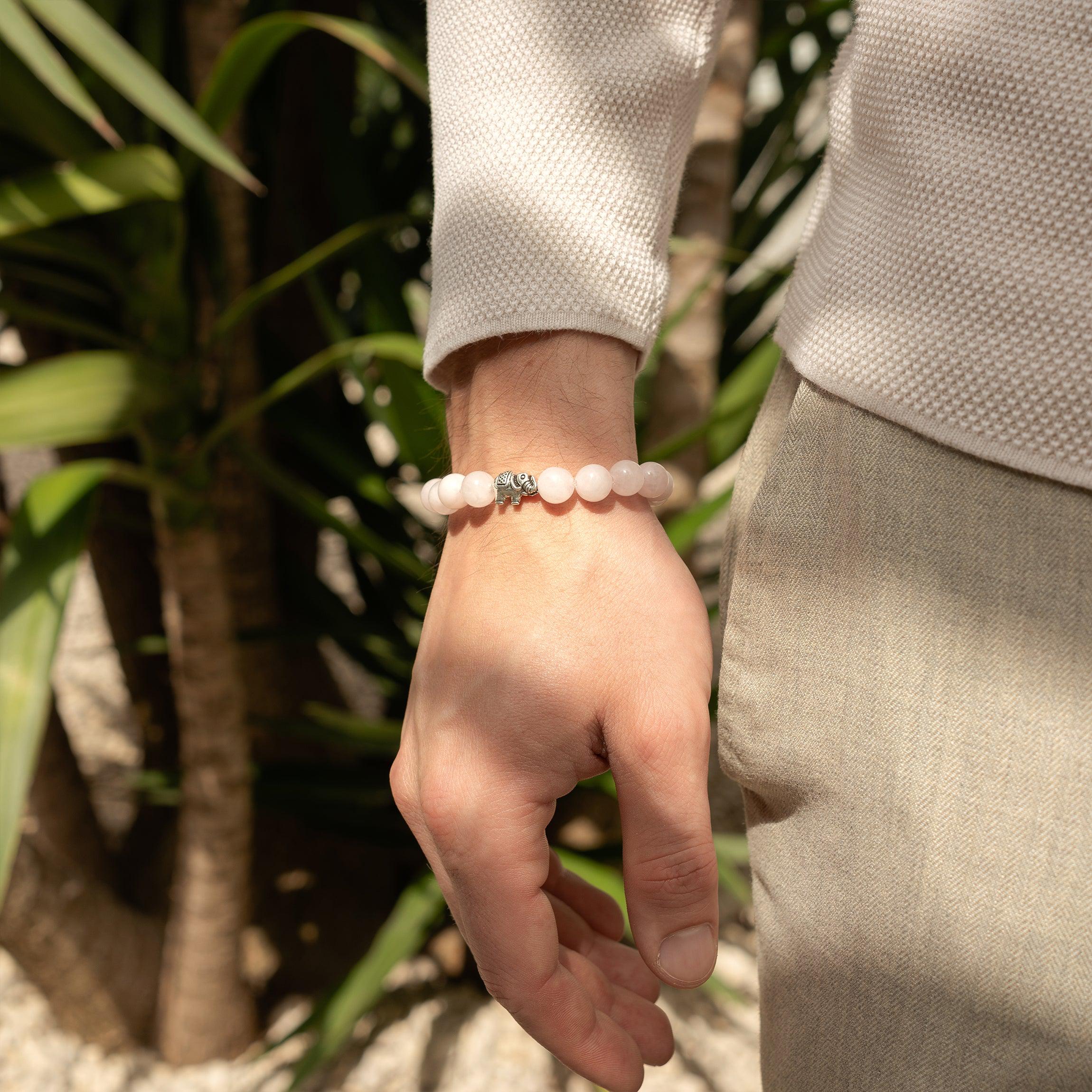 Bracelet Ganesh en Quartz Rose