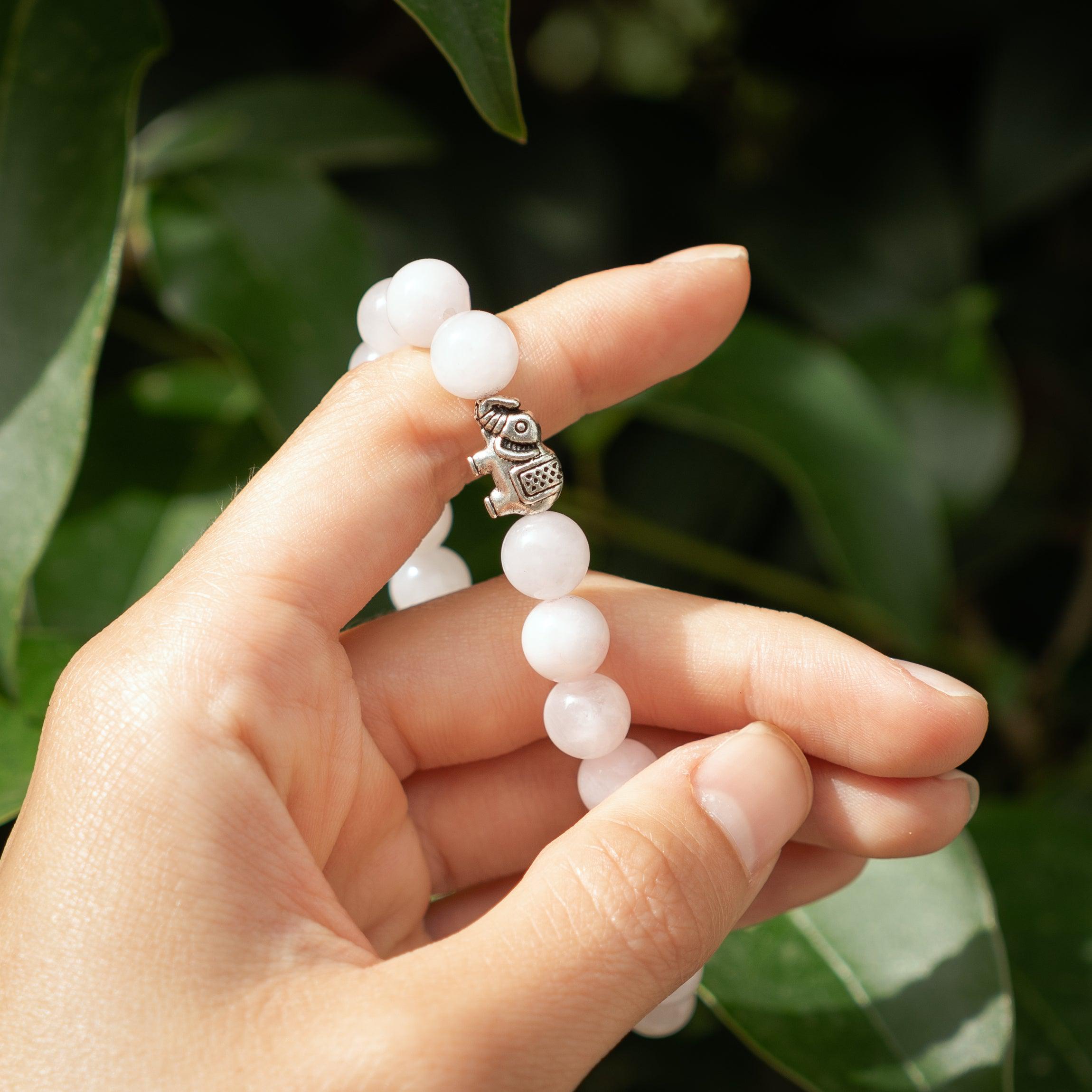 Bracelet Ganesh en Quartz Rose