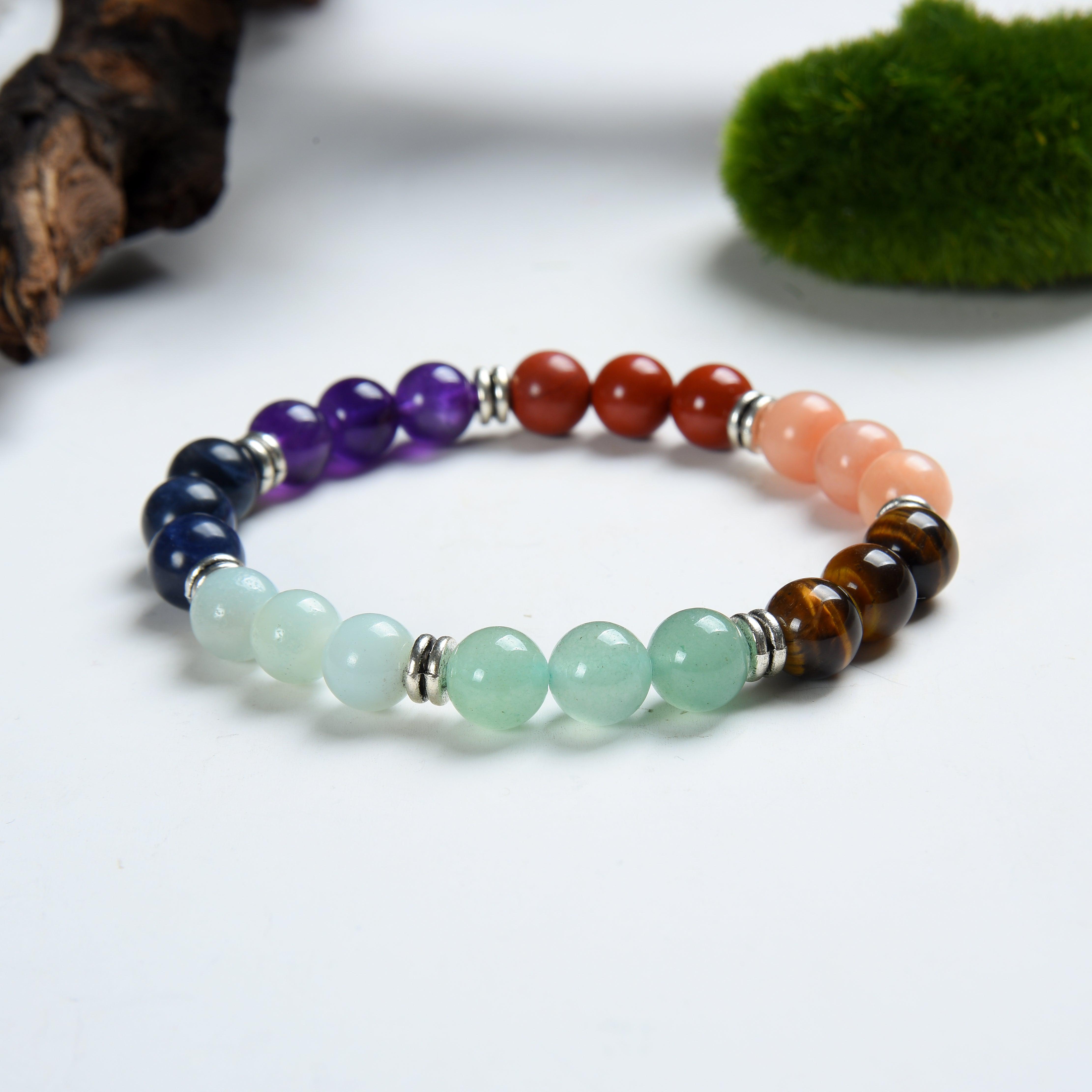 Bracelet Triple des 7 Chakras en Pierres Naturelles – Équilibre Énergétique et Harmonie Intérieure - version1