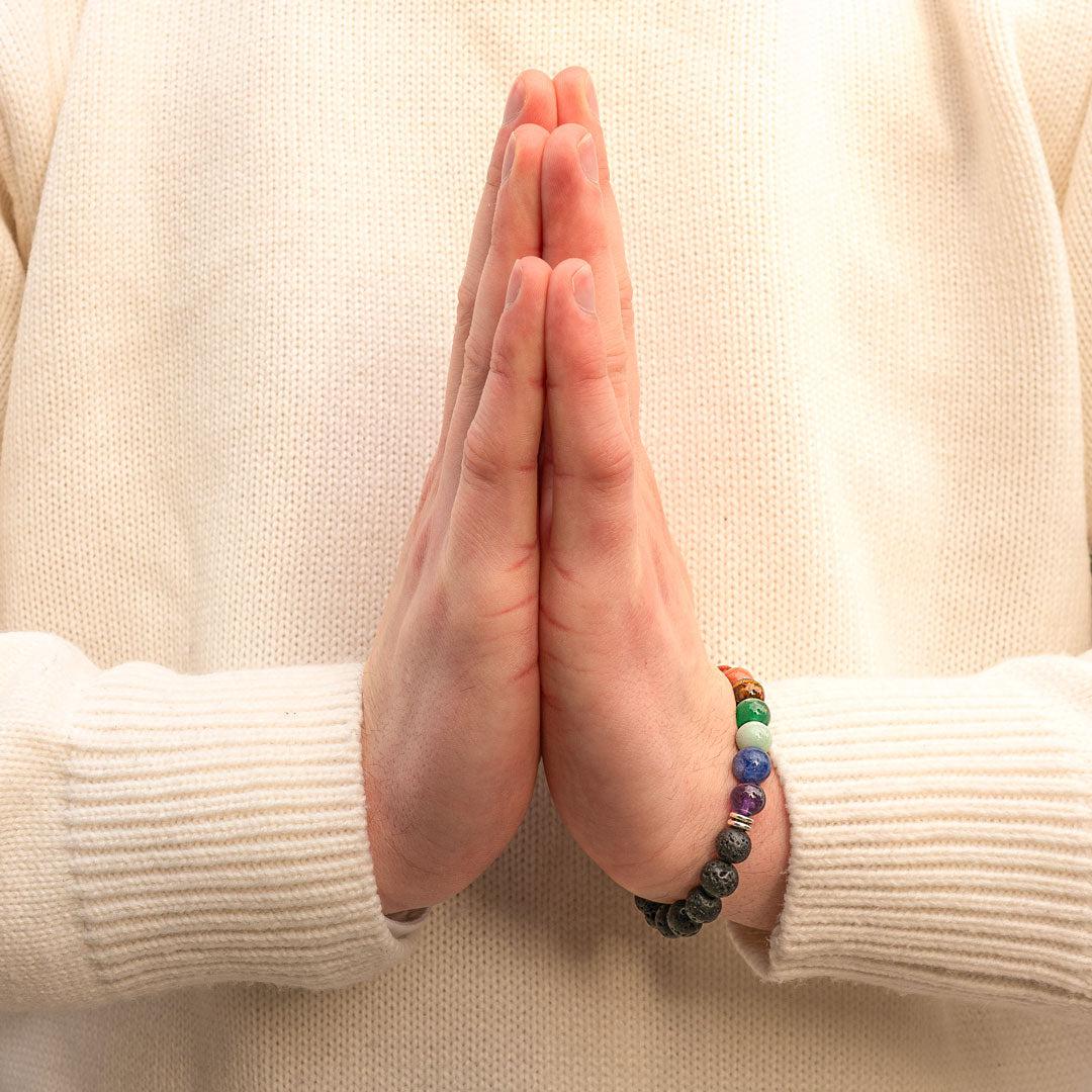 Bracelet des 7 Chakras en Pierres Naturelles et Lave – Harmonisation et Équilibre Énergétique