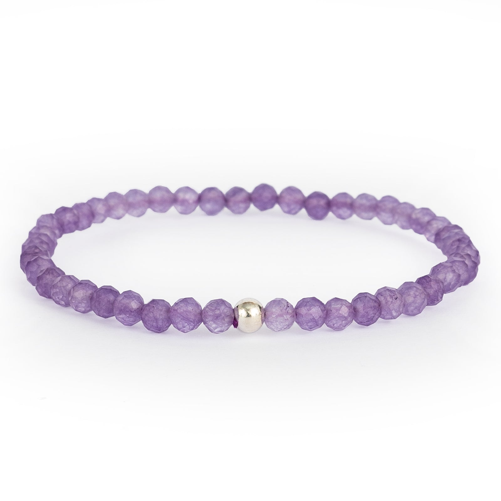 Bracelet en Améthyste Facettée 4mm avec Perle en Argent 925 – Bijou Élégant et Apaisant pour la Spiritualité