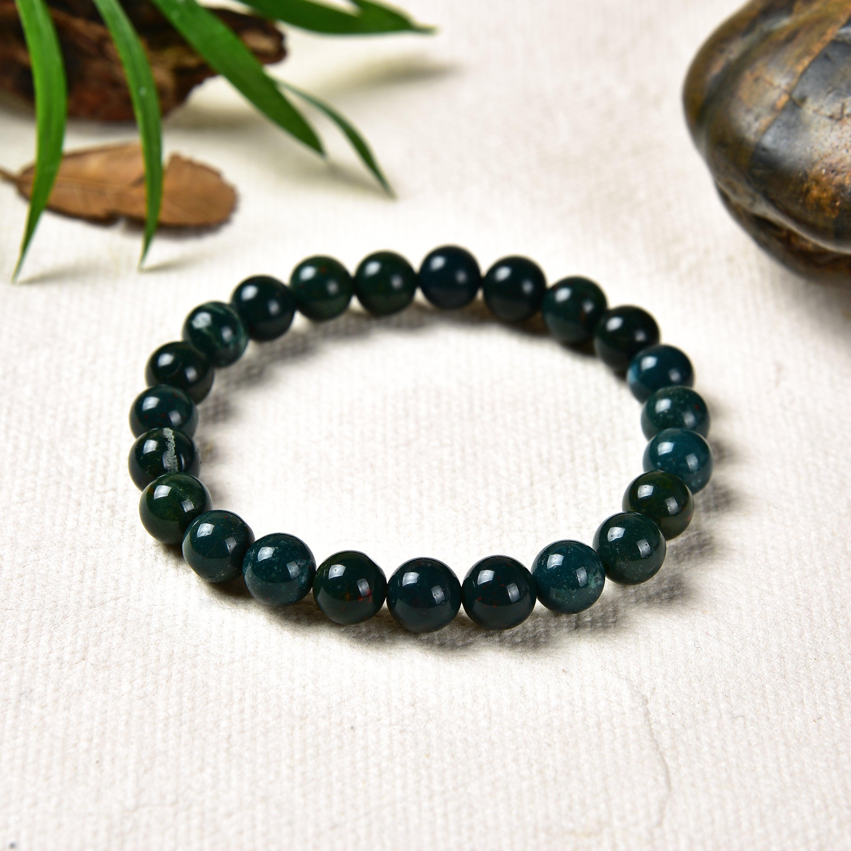 Bracelet en Bloodstone Naturelle - Bijou Énergétique pour Courage et Vitalité