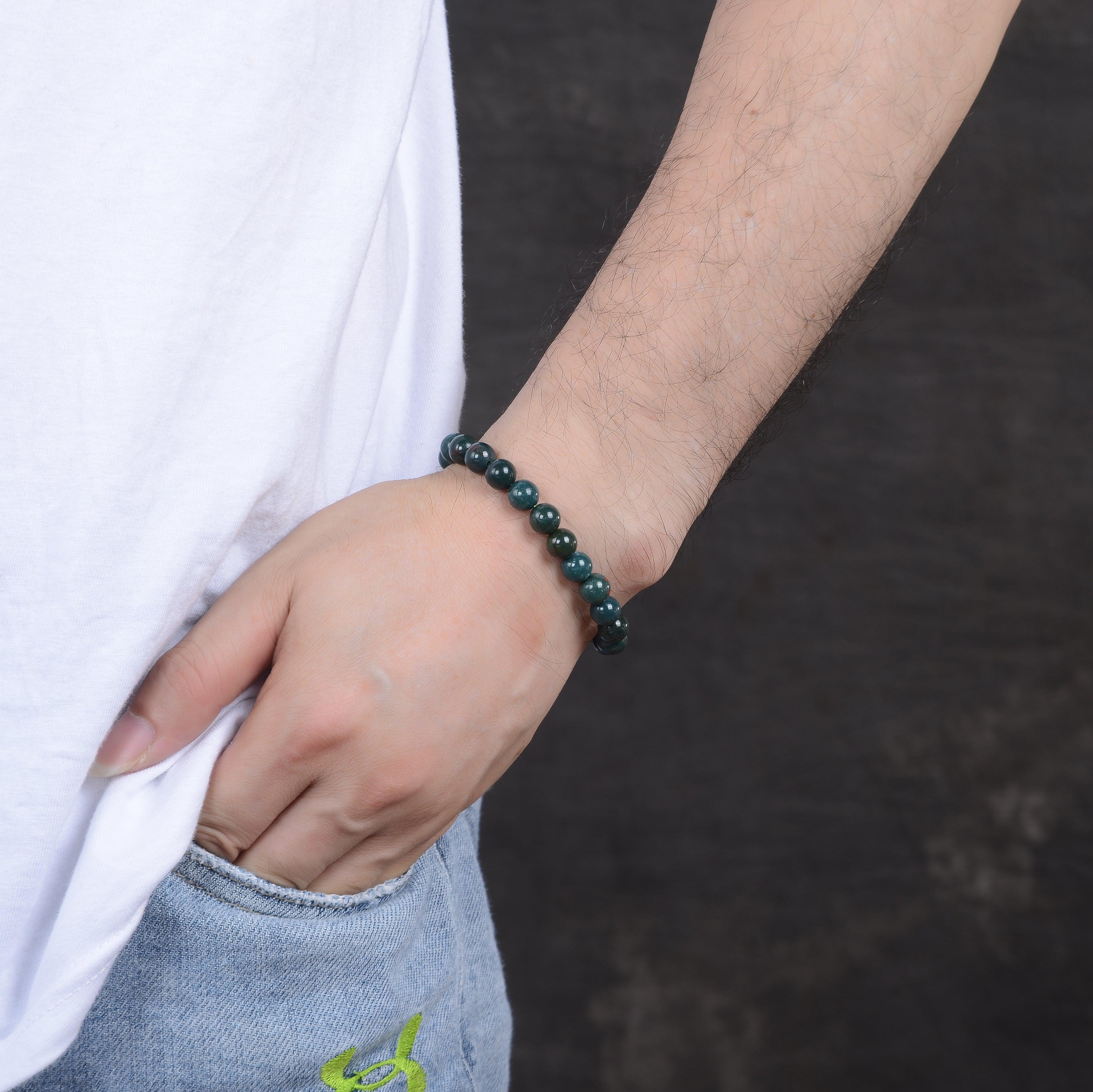 Bracelet en Bloodstone Naturelle - Bijou Énergétique pour Courage et Vitalité