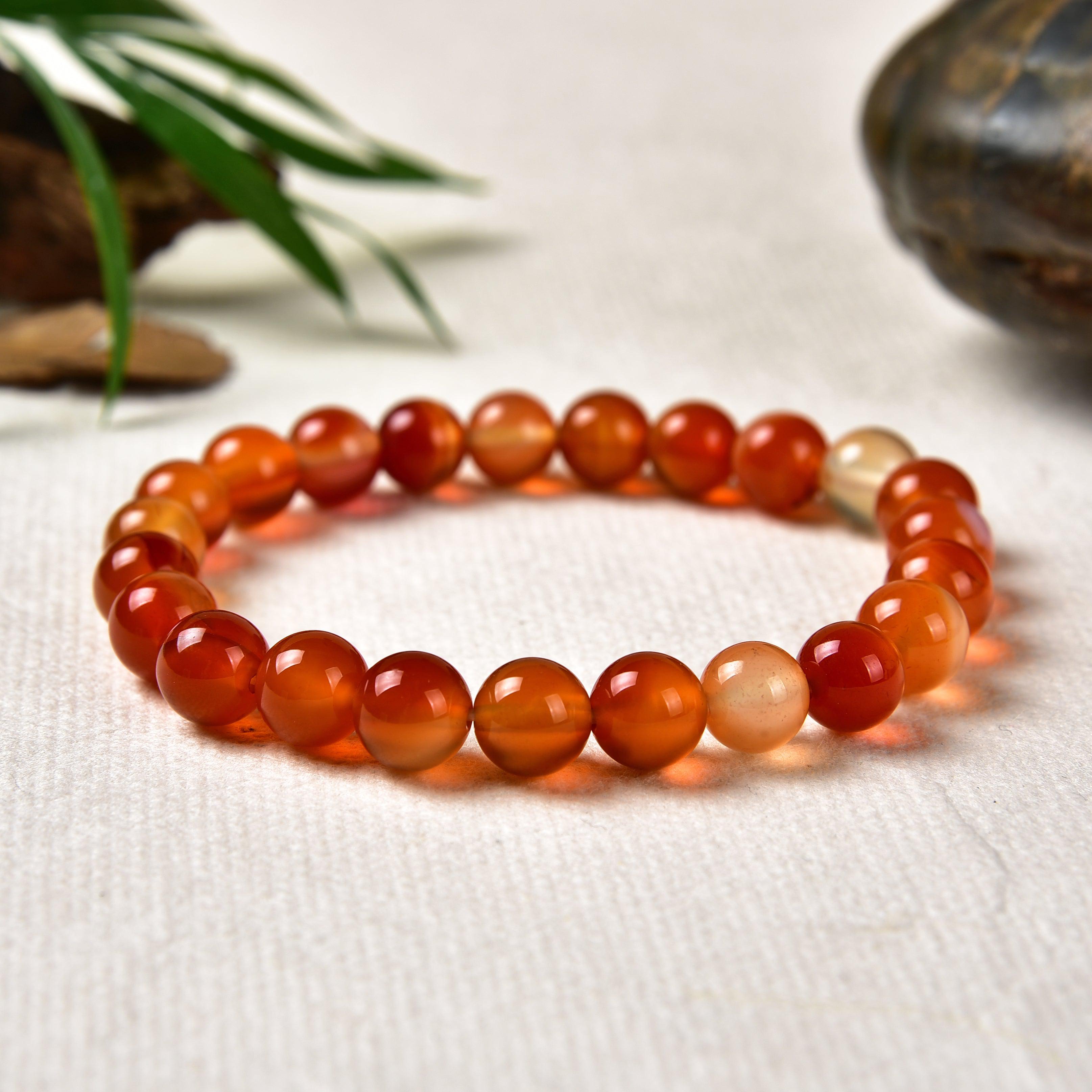 Bracelet en Cornaline Naturelle - Bijou Énergétique pour Courage et Vitalité