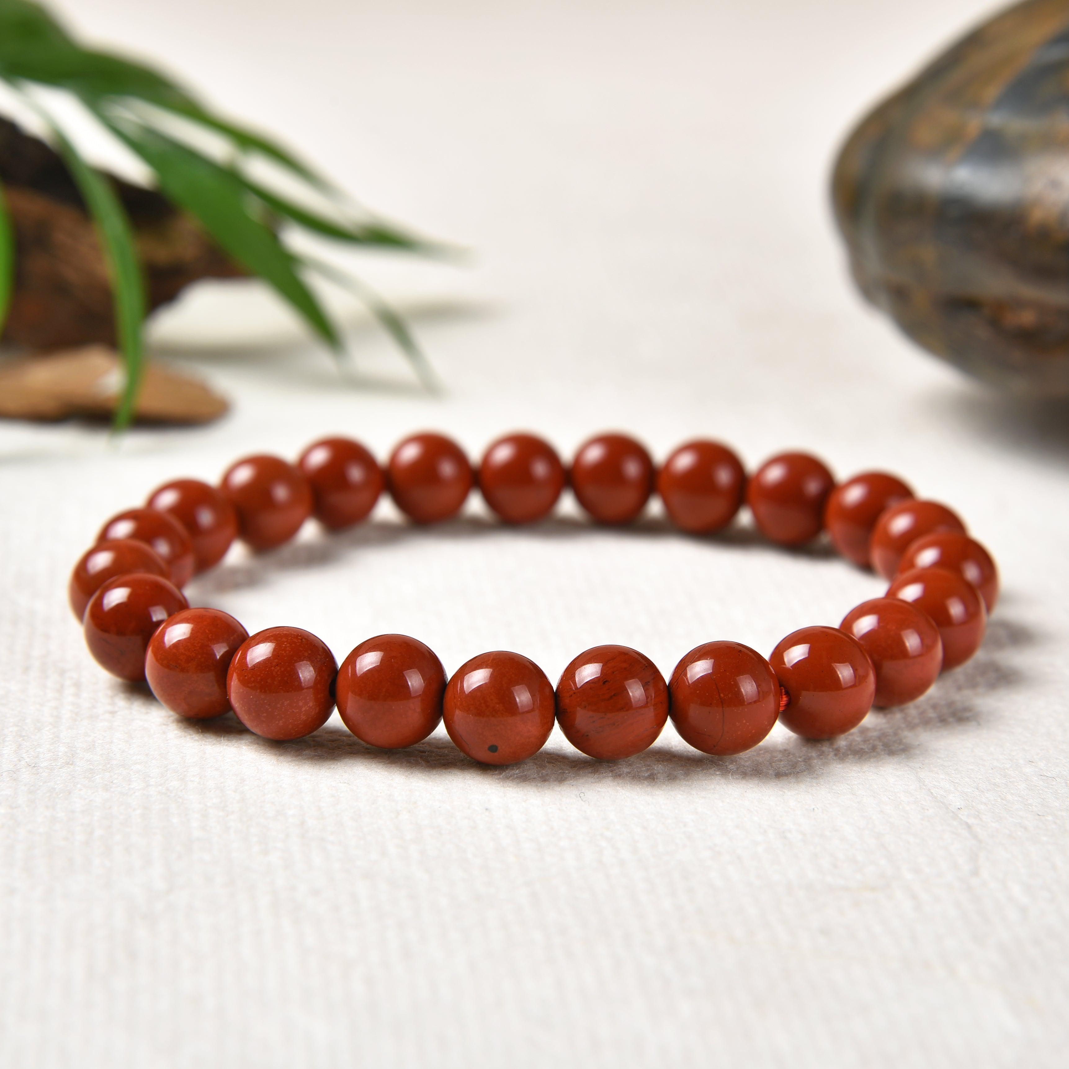 Bracelet en Jaspe Rouge Naturel - Bijou Énergétique pour Harmonie et Protection