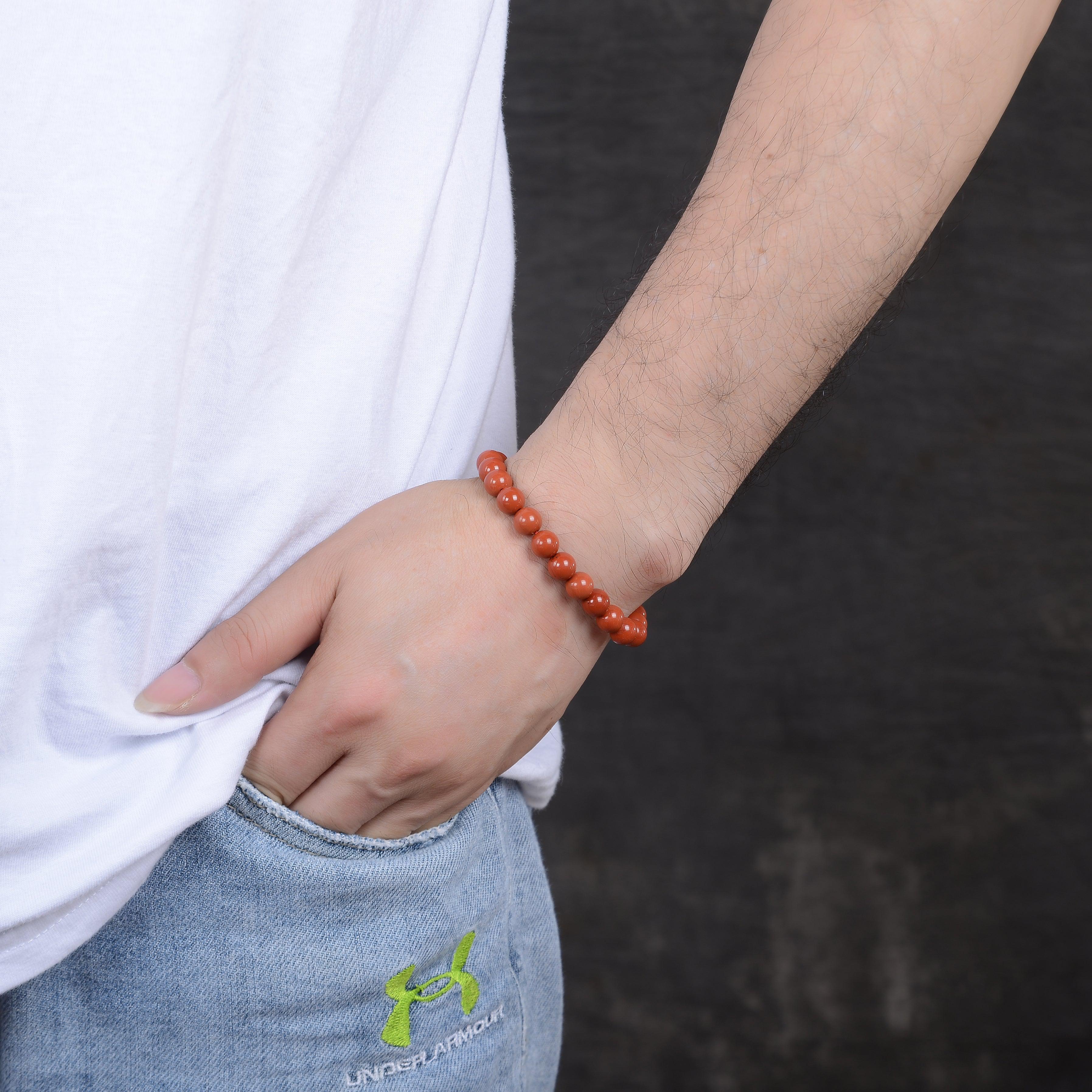 Bracelet en Jaspe Rouge Naturel - Bijou Énergétique pour Harmonie et Protection