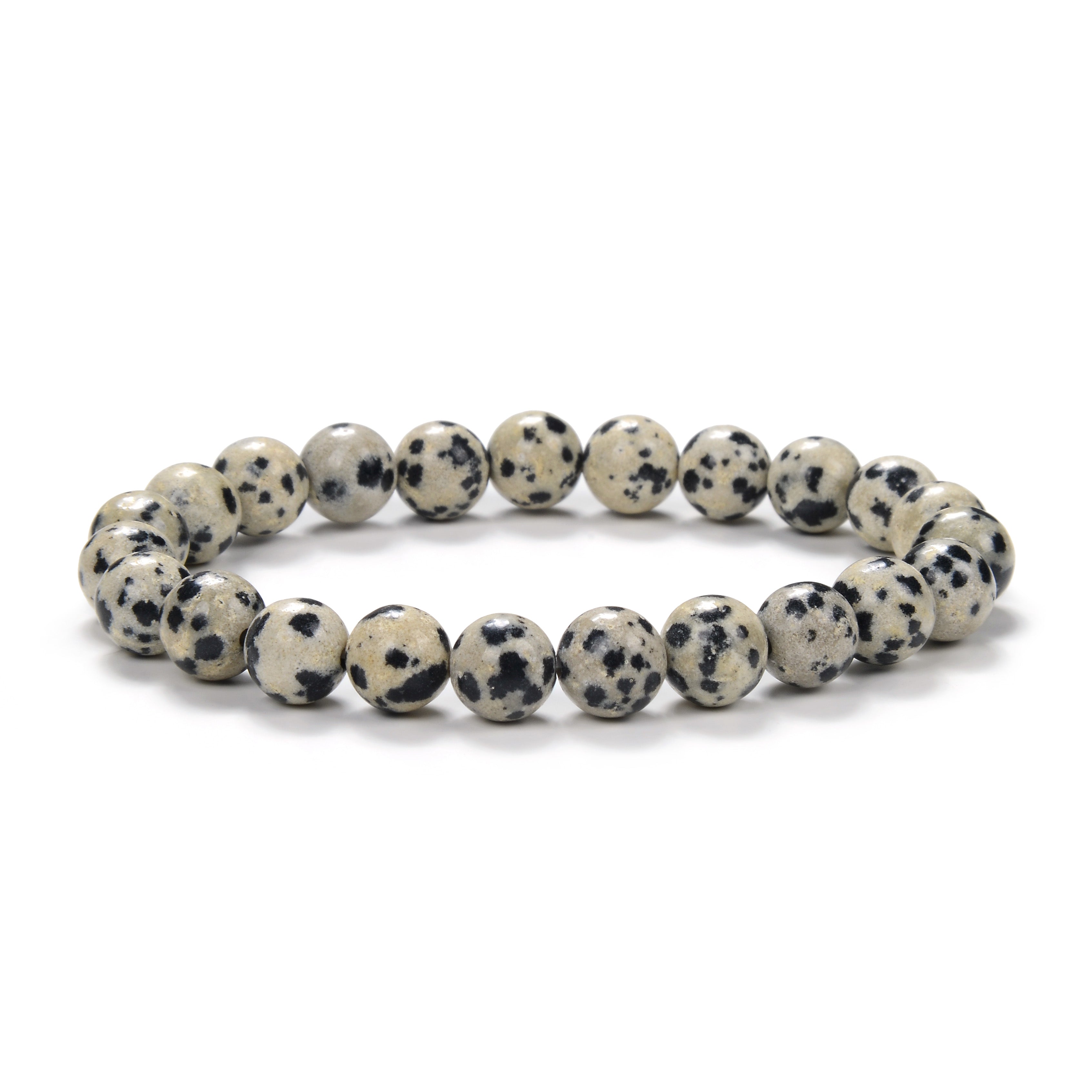 Bracelet en Jasper Dalmatien - Bijou Énergétique pour Joie de Vivre et Protection Spirituelle