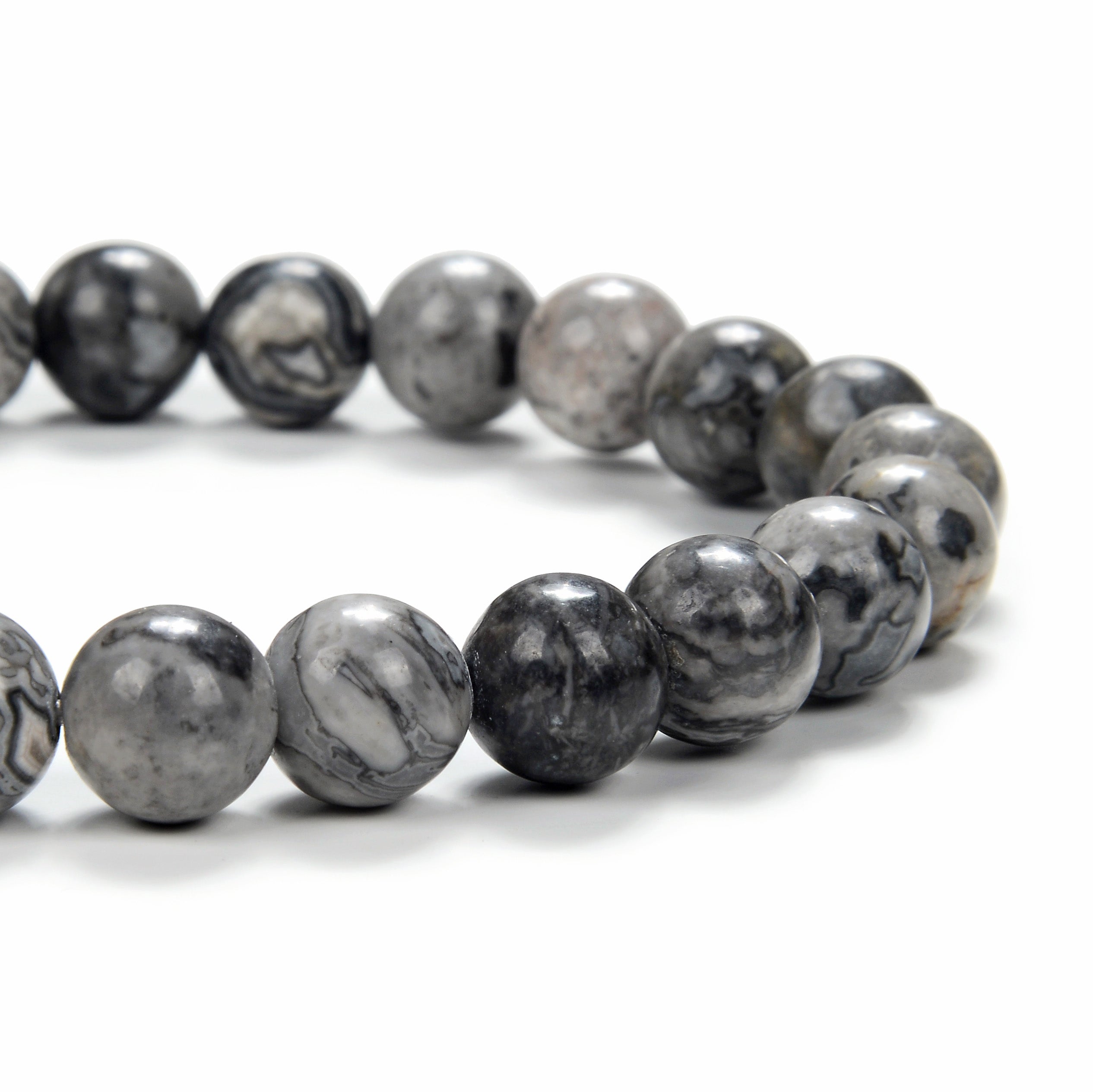 Bracelet en Jasper Gris – Un Bijou de Stabilité et de Sérénité