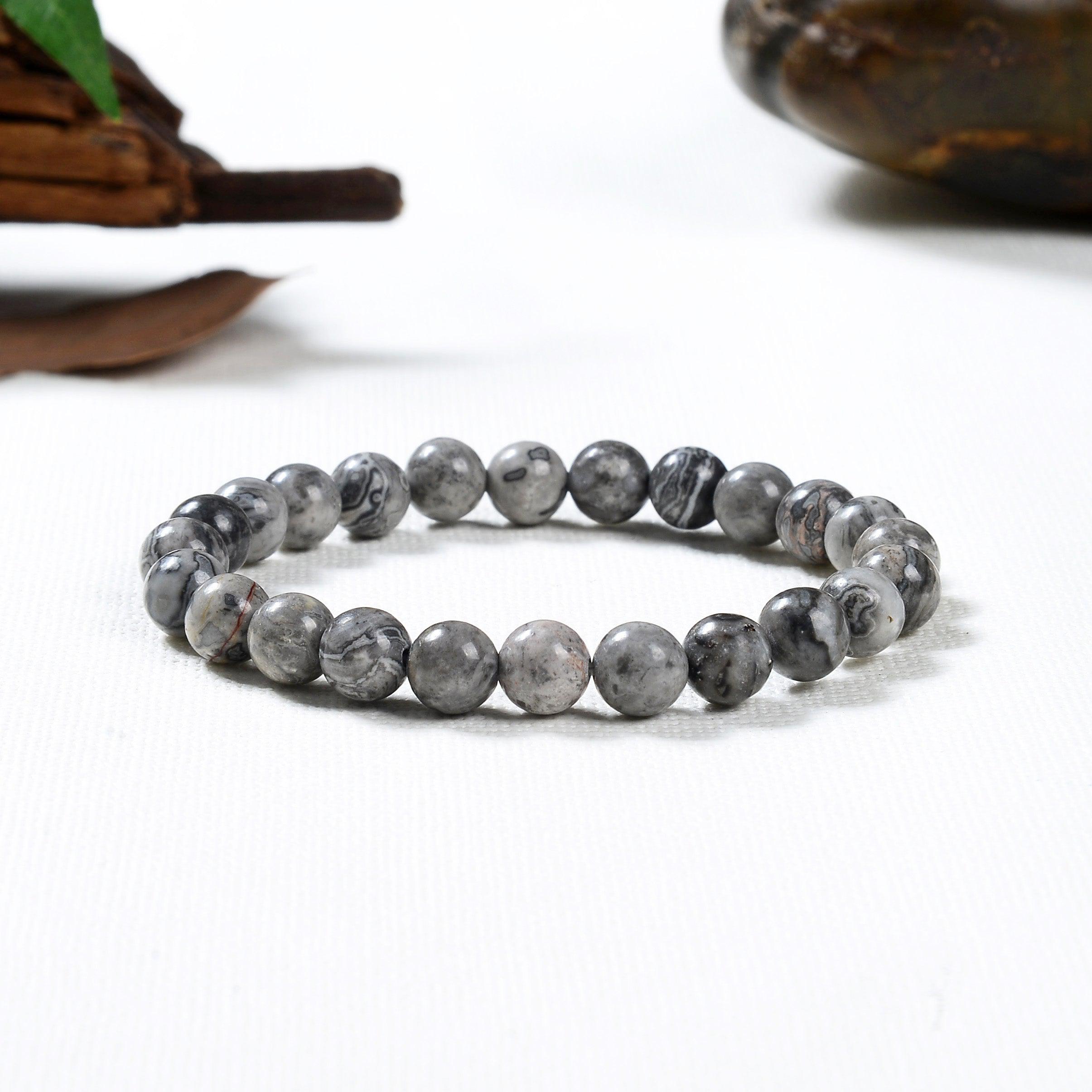 Bracelet en Jasper Gris – Un Bijou de Stabilité et de Sérénité