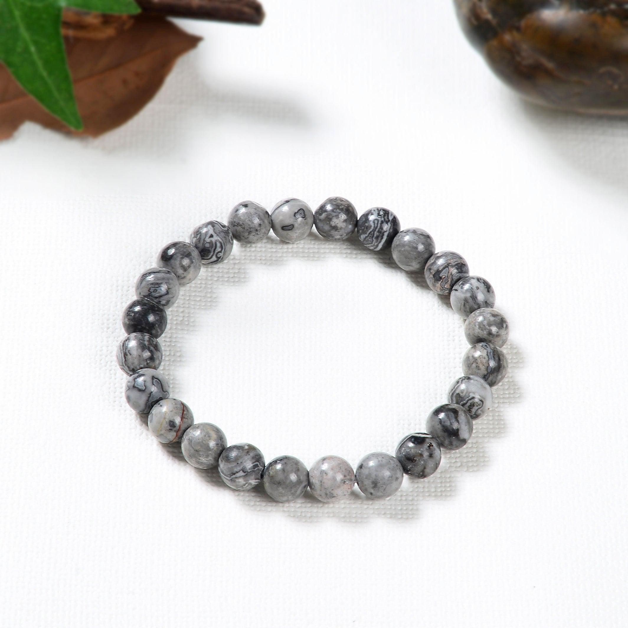 Bracelet en Jasper Gris – Un Bijou de Stabilité et de Sérénité