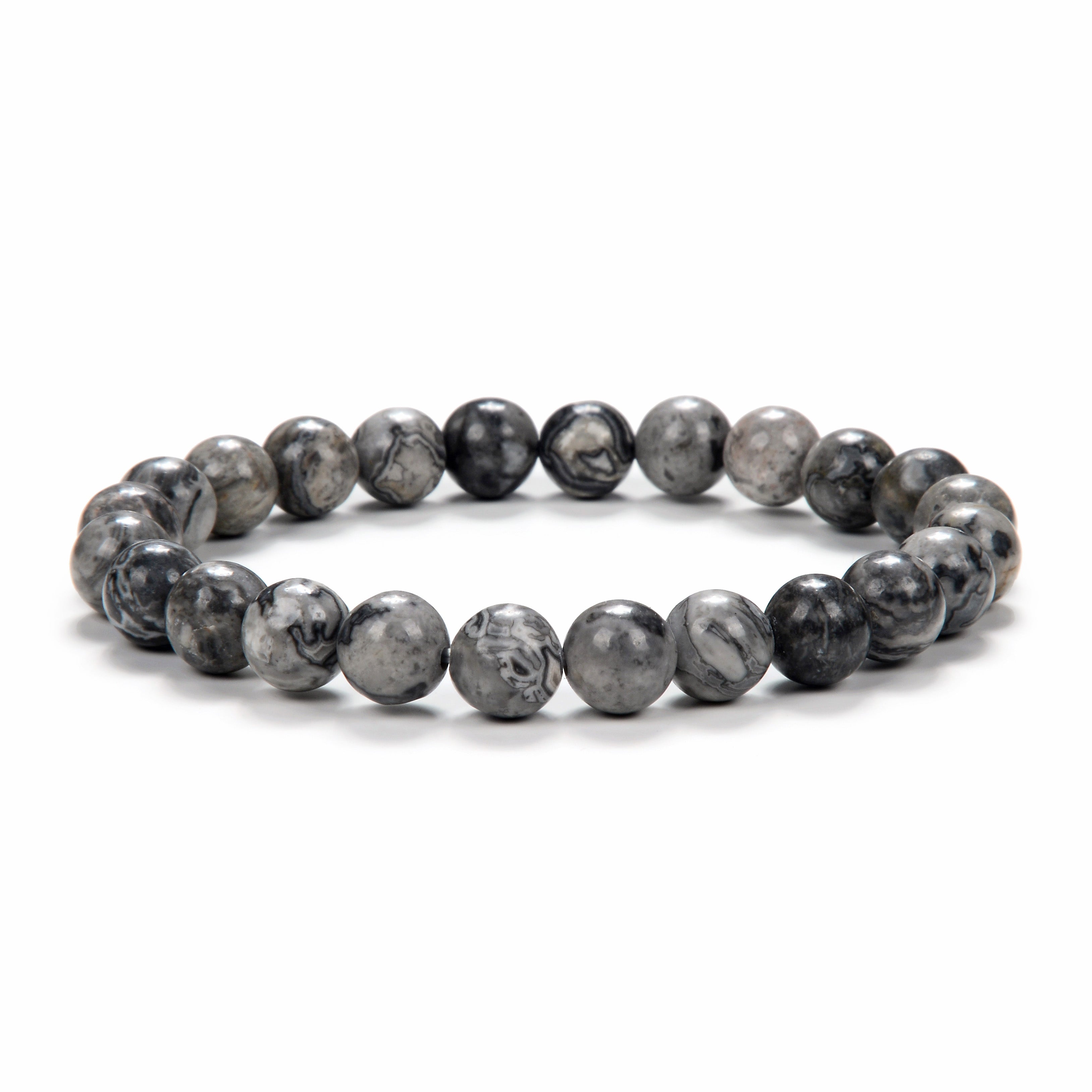 Bracelet en Jasper Gris – Un Bijou de Stabilité et de Sérénité