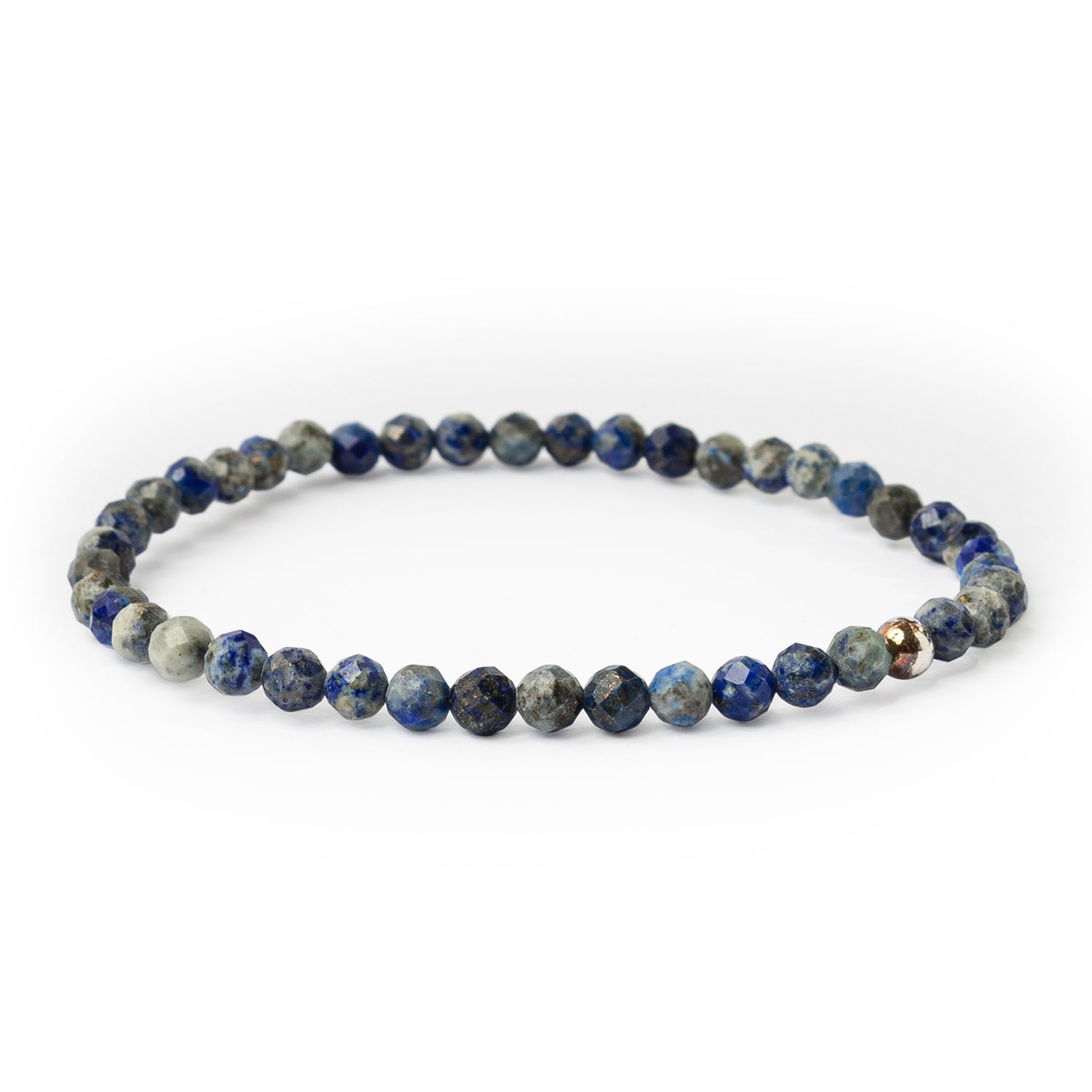 Bracelet en Lapis Lazuli Facetté 4mm avec Perle en Argent 925 – Bijou de Confiance et de Communication