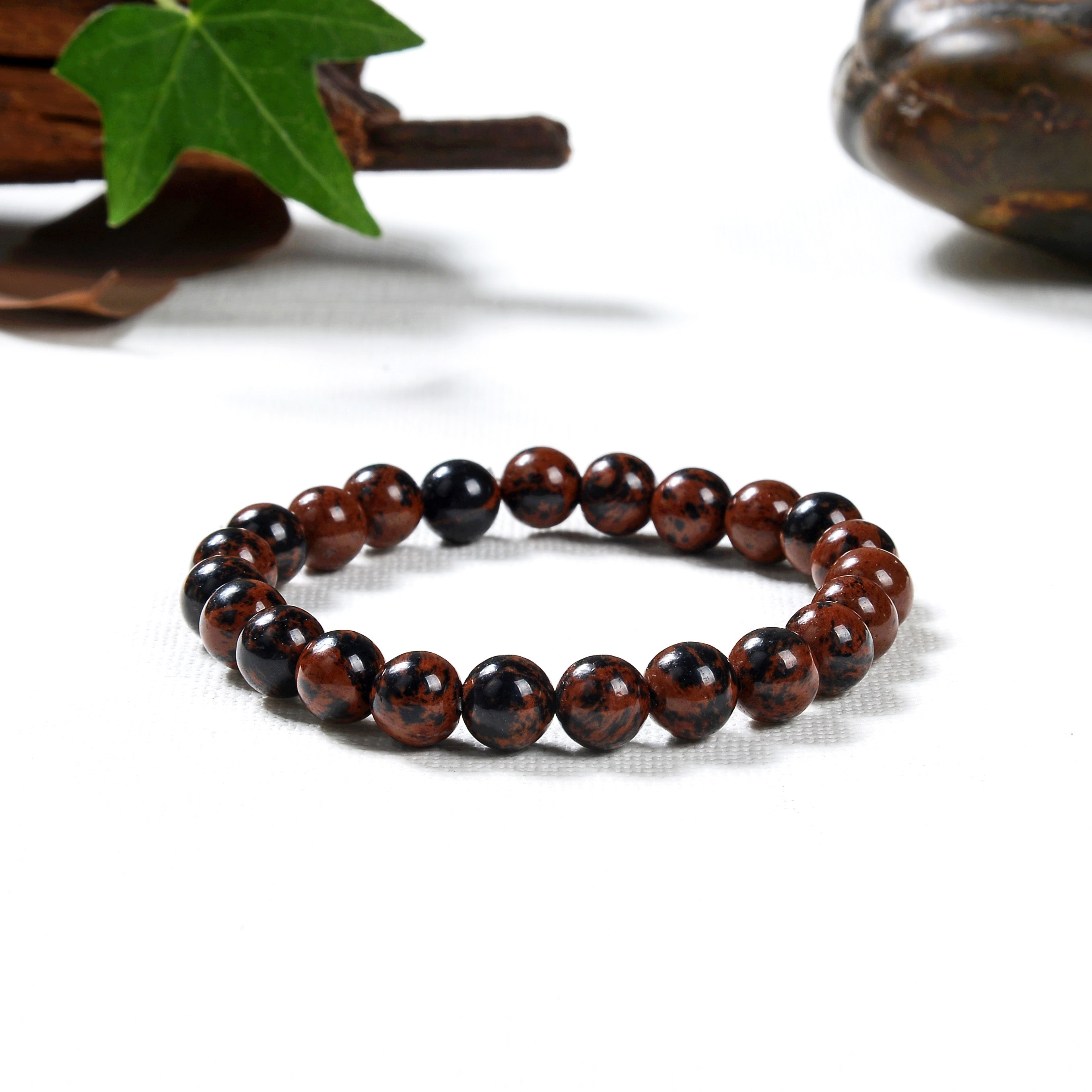 Bracelet en Mahogani Naturel - Bijou Énergétique pour Équilibre et Stabilité