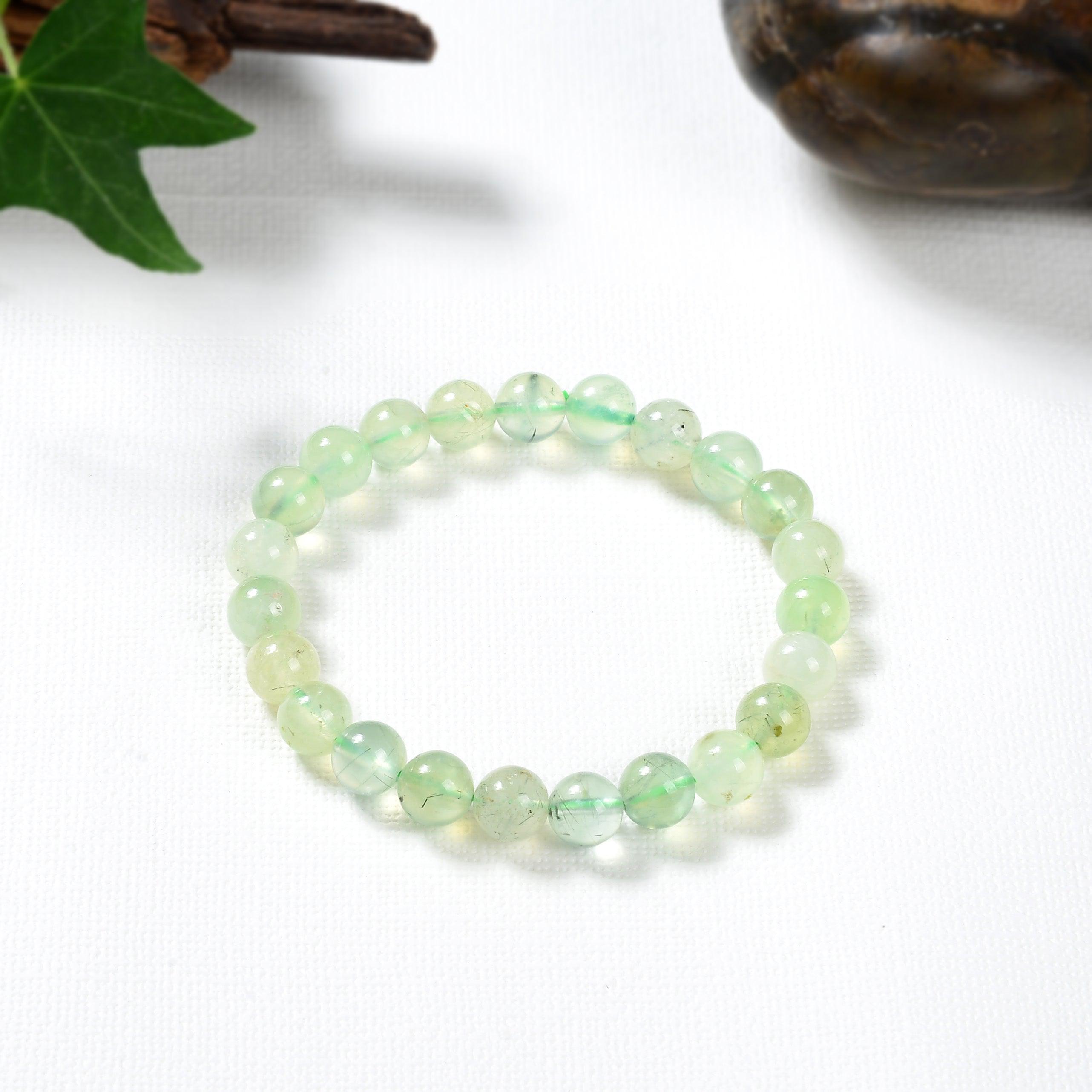 Bracelet en Préhnite Naturelle - Bijou Énergétique pour Paix Intérieure et Guérison Émotionnelle