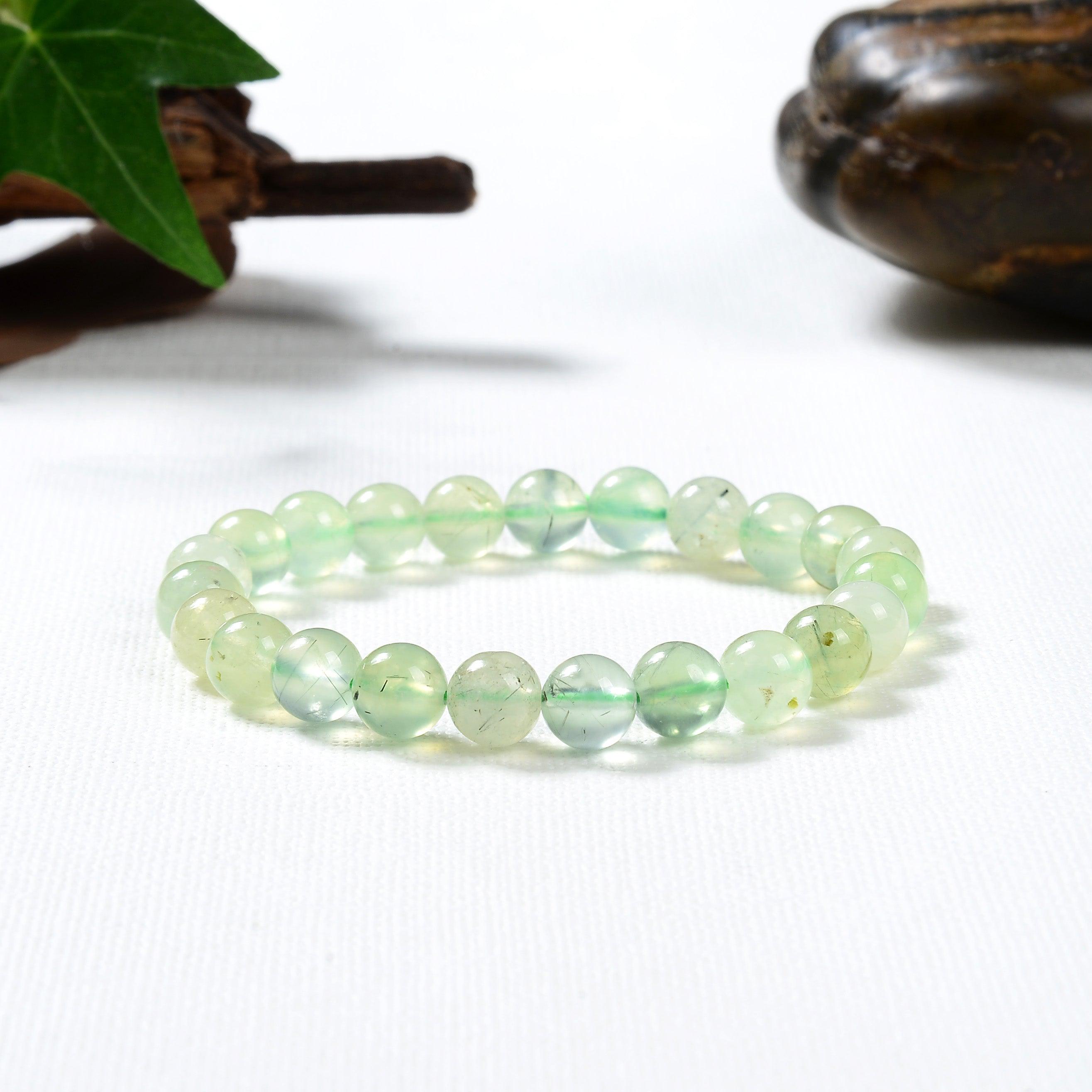 Bracelet en Préhnite Naturelle - Bijou Énergétique pour Paix Intérieure et Guérison Émotionnelle