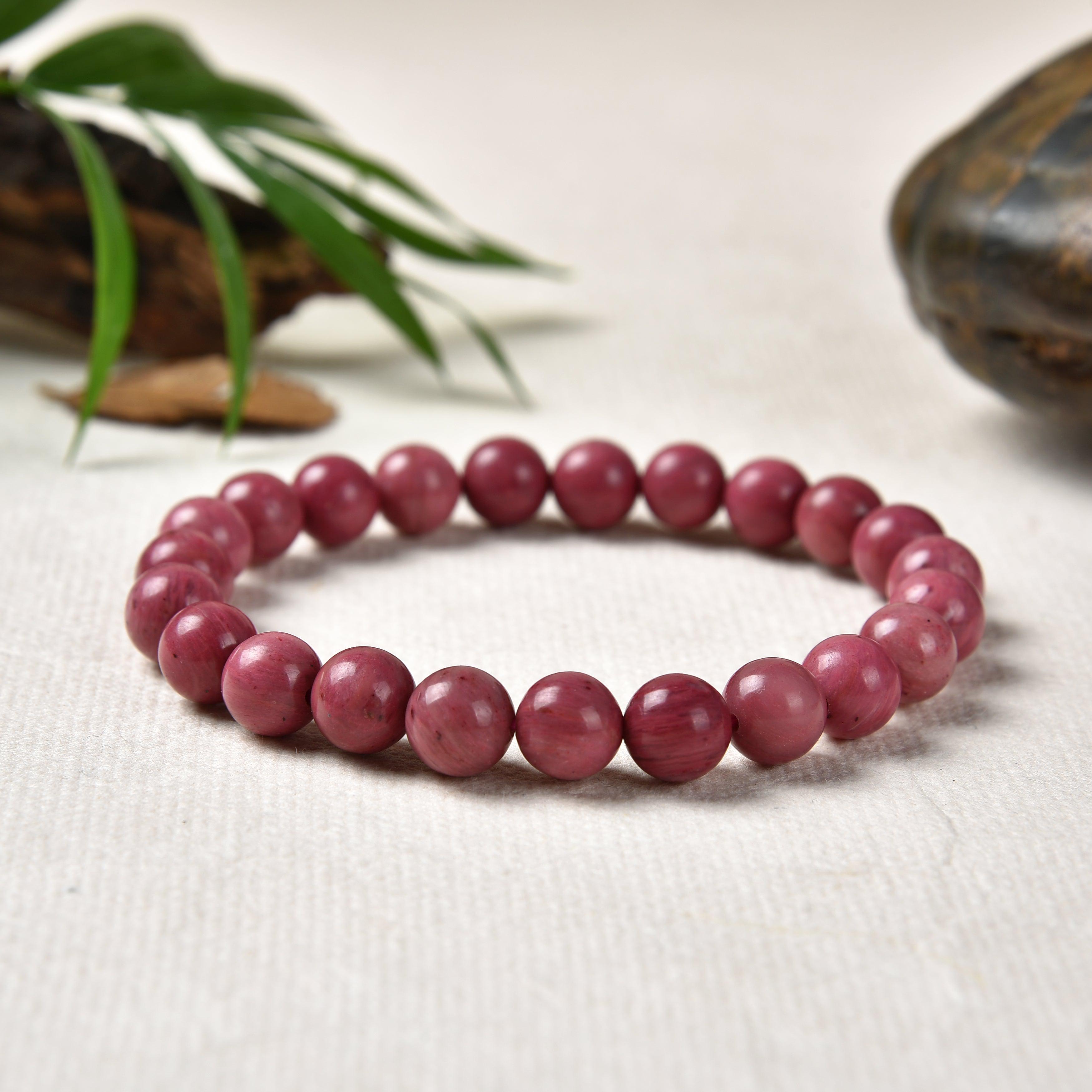 Bracelet en Rhodonite Naturelle - Bijou Énergétique pour Amour et Guérison Émotionnelle