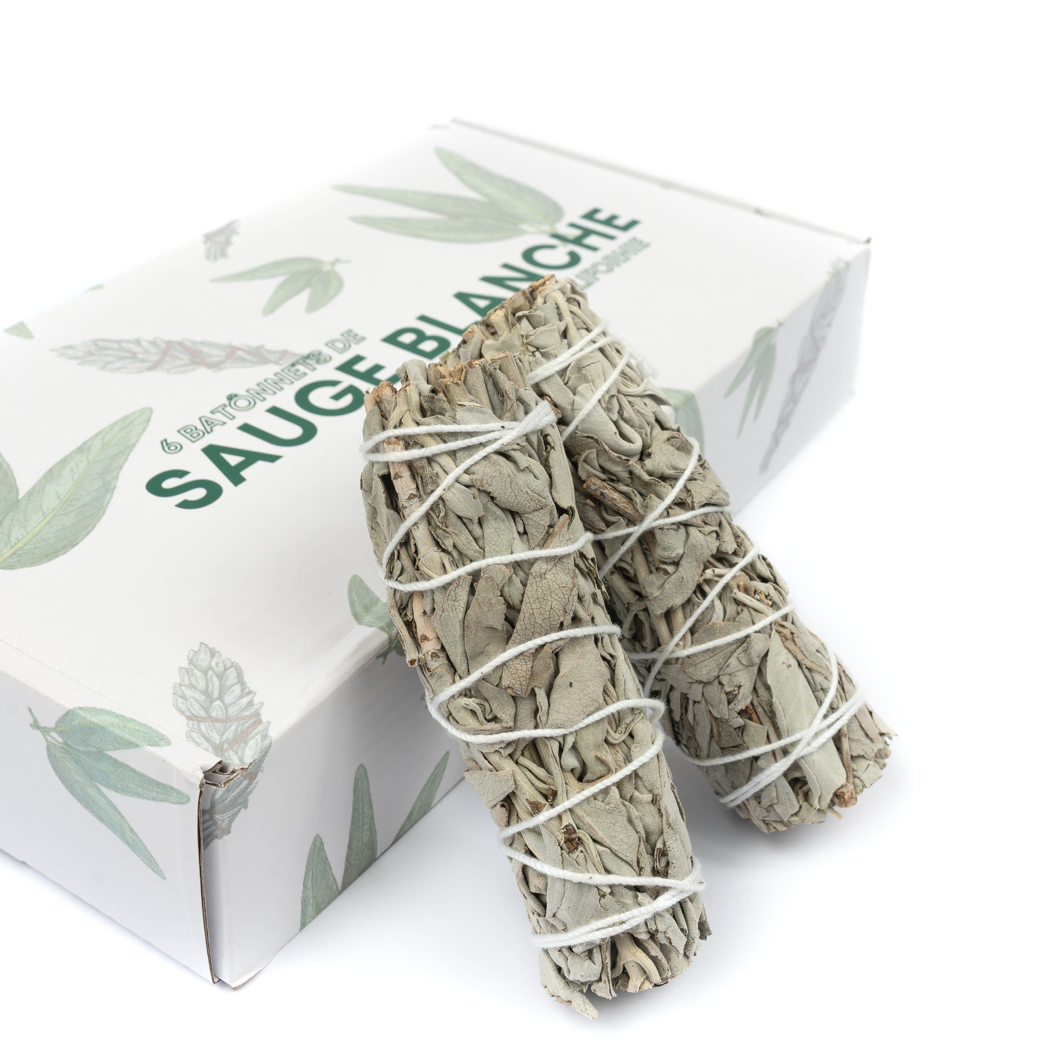 Coffret de Sauge Blanche - 6 Bâtons de Sauge Naturels pour Purification et Relaxation