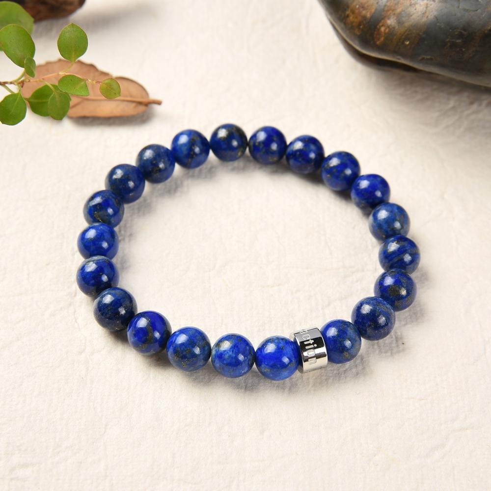 Bracelet «Amélioration de Expression» en Lapis Lazuli d'Afghanistan