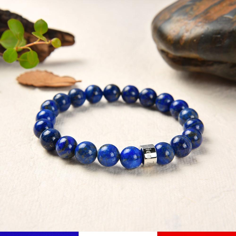 Bracelet «Amélioration de Expression» en Lapis Lazuli d'Afghanistan