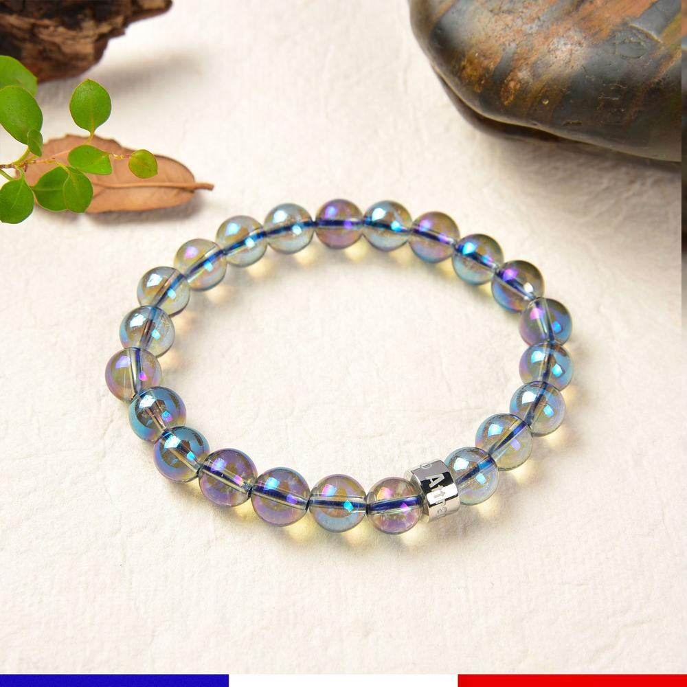 Bracelet «Energie Cosmique» en Quartz Aura du Brésil